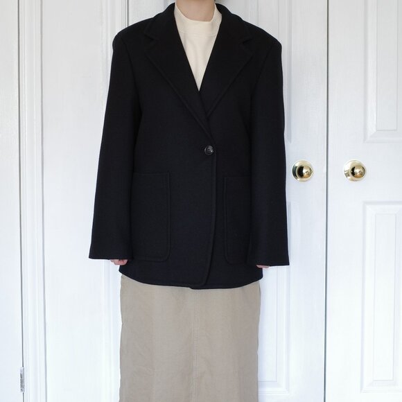 Uniqlo U Wool-Blend Blazer Jacket (Black, S) - Picture 2 of 8